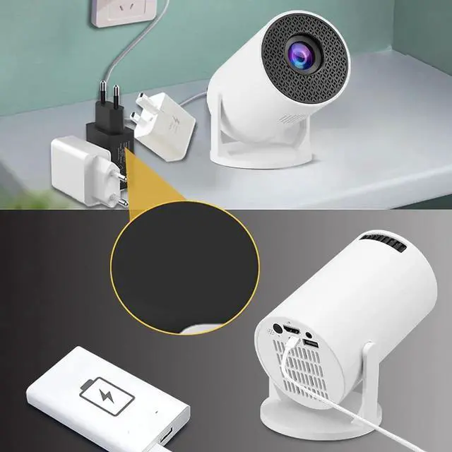 Alt view image 6 of 7 - 4K Mini Projector, Portable Home Projector for Android 12.0, 1080P 2.4G Cordless Smart Projector with 180 Deg Rotatable Remote Control, Outdoor Projector for Phone TV Stick Laptop