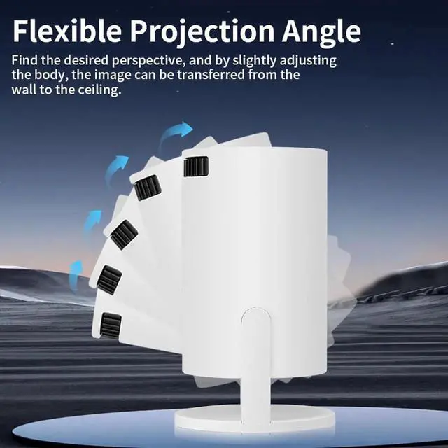 Alt view image 3 of 6 - Portable Projector with WIFI6 and Bluetooth for Android 12, 1080P 2.4G 180° Adjustable Remote Control, Support Laptop, PC, Smartphone Projection
