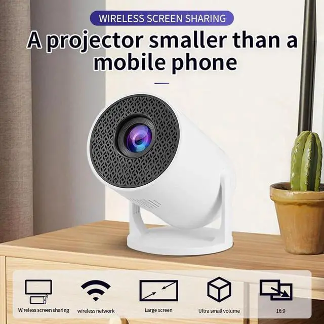 Alt view image 2 of 6 - Portable Projector with WIFI6 and Bluetooth for Android 12, 1080P 2.4G 180° Adjustable Remote Control, Support Laptop, PC, Smartphone Projection
