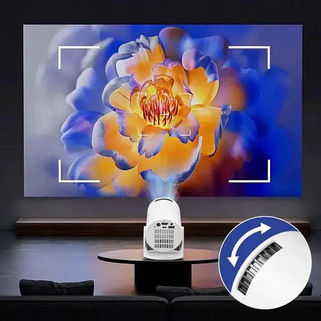 Alt view image 7 of 7 - Mini Portable Projector, 4K 1080P Full HD Outdoor Movie Projector, 2.4G & 180° Rotatable, Home Theater Projector with Remote Control for Laptop PC Smartphone