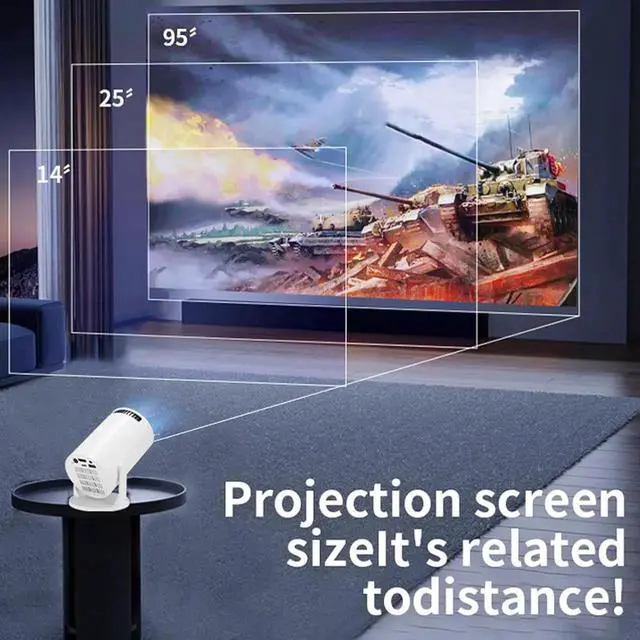 Alt view image 4 of 7 - Mini Portable Projector, 4K 1080P Full HD Outdoor Movie Projector, 2.4G & 180° Rotatable, Home Theater Projector with Remote Control for Laptop PC Smartphone