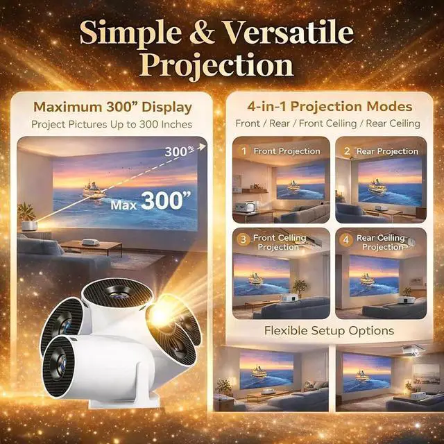 Alt view image 2 of 7 - Realm Portal Projector - Fake Window Projector with Built-In 30+ Window Scenes, Hundreds of Fantasy Ambience Scenes, Projector with Wifi and Bluetooth, Auto Keystone, Deeper Reading Immersion