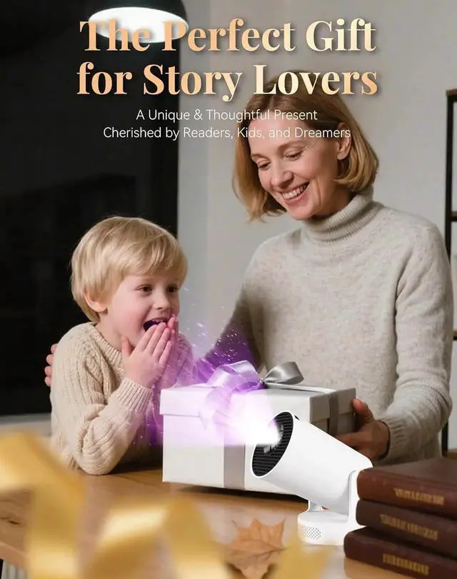 Alt view image 6 of 7 - Mini Portable Projector for Books Reading Projector with Wifi & Bluetooth, Projector Scenes Screen, Portable 4k Projector Auto Keystone, Rotatable, Home Theater for Movies, Gaming & Travel