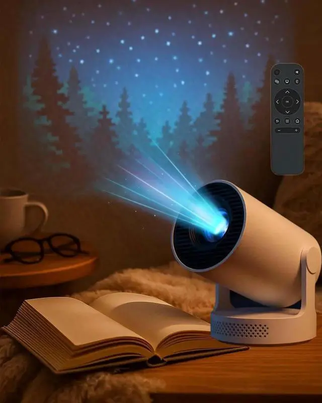Main image of Mini Portable Projector for Books Reading Projector with Wifi & Bluetooth, Projector Scenes Screen, Portable 4k Projector Auto Keystone, Rotatable, Home Theater for Movies, Gaming & Travel