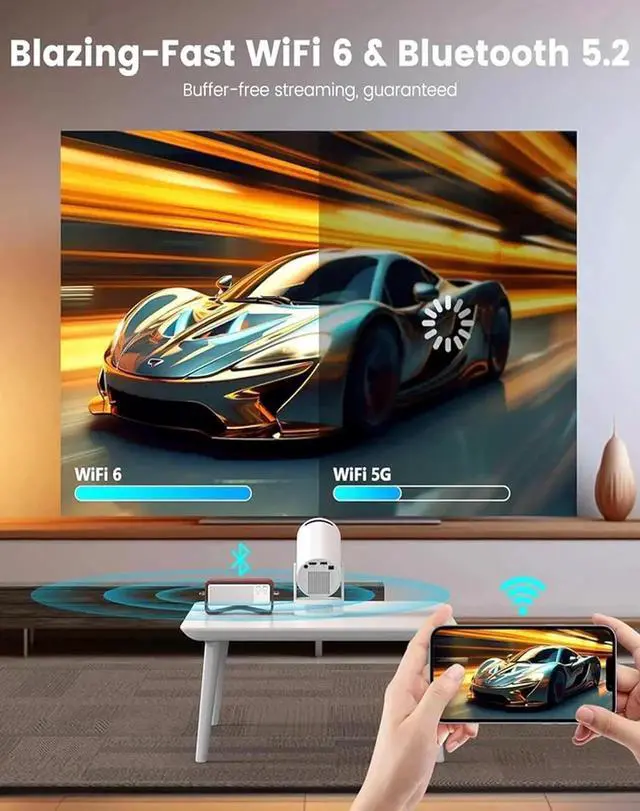 Alt view image 2 of 4 - VistaCast Mini 210° Smart Projector With Extra Large-Screen Display | 20+ Window Scenes | Castle Window Projector, 100 Screen From 2M, Built-in Speaker, WiFi & Bluetooth, For Bedroom Or Living Room