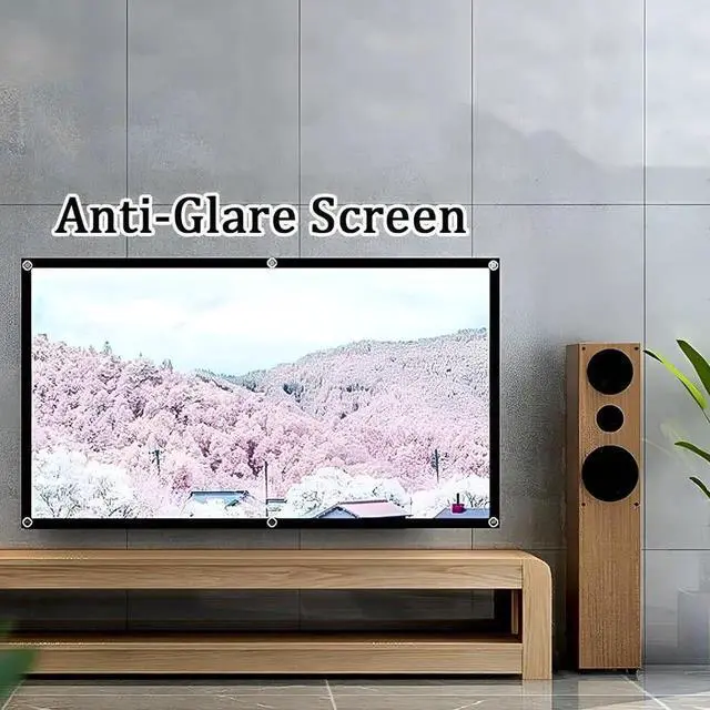 Alt view image 3 of 7 - Portable Projector Screen Ambient Light Rejecting Fabric 60-133 Inch 16:9 4K HD Front Projection for Gaming Office Home Cinema(133 Inch)