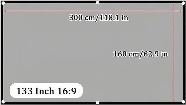 Alt view image 2 of 7 - Portable Projector Screen Ambient Light Rejecting Fabric 60-133 Inch 16:9 4K HD Front Projection for Gaming Office Home Cinema(133 Inch)