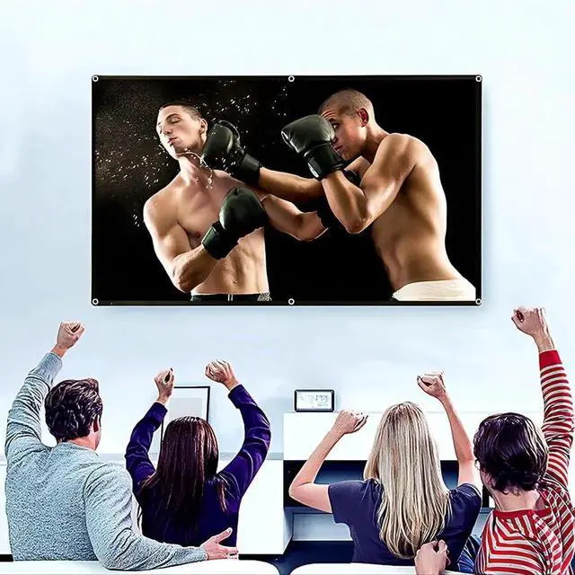 Alt view image 5 of 7 - Portable Projector Screen Ambient Light Rejecting Fabric 60-133 Inch 16:9 4K HD Front Projection for Gaming Office Home Cinema(133 Inch)