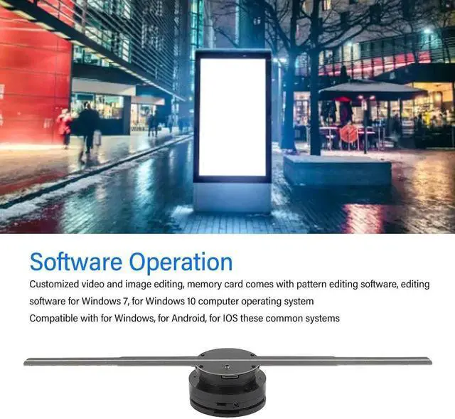Alt view image 2 of 7 - 3D Hologram Fan 1024x1024P, 42cm Holographic Fan Advertising Display Built in 16GB TF Card, APP Wi Fi Remote 3D Hologram Projector Picture Fan Spinner for Christmas (US Plug)