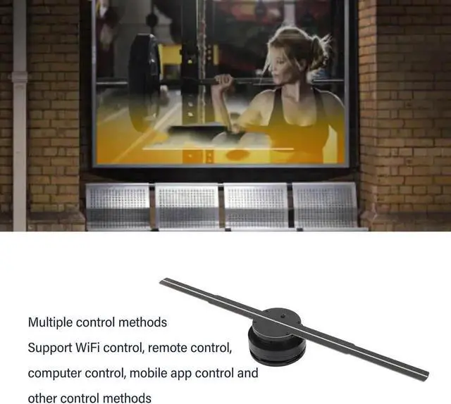 Alt view image 3 of 7 - 3D Hologram Fan 1024x1024P, 42cm Holographic Fan Advertising Display Built in 16GB TF Card, APP Wi Fi Remote 3D Hologram Projector Picture Fan Spinner for Christmas (US Plug)