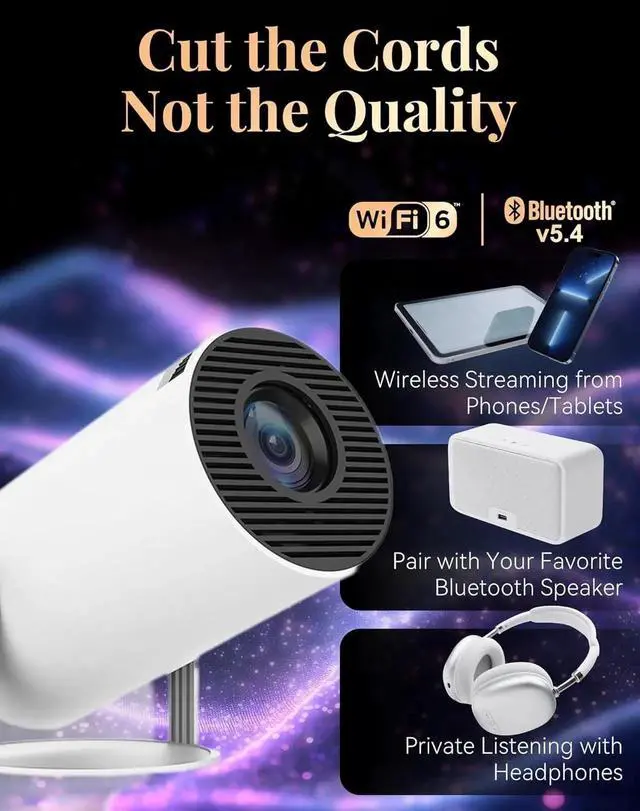 Alt view image 2 of 7 - Window Scene Projector, 4k Book Projector for Reading, Window Projector Scenes with Wifi and Bluetooth, Low Latency & 210° Rotation, ±15°auto Keystone Ambience Fantasy Window Projector