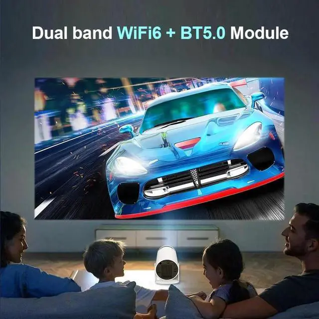Alt view image 4 of 6 - HY300 Projector with Android 12, 2GB RAM 16GB ROM, 260 ANSI Lumens,Bluetooth 5.1,Dual WiFi 6 Video Projector