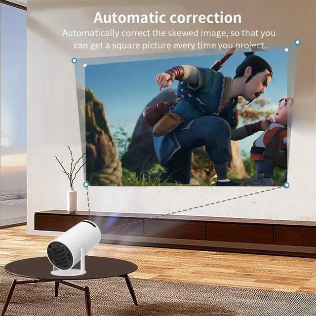 Alt view image 2 of 6 - HY300 Projector with Android 12, 2GB RAM 16GB ROM, 260 ANSI Lumens,Bluetooth 5.1,Dual WiFi 6 Video Projector