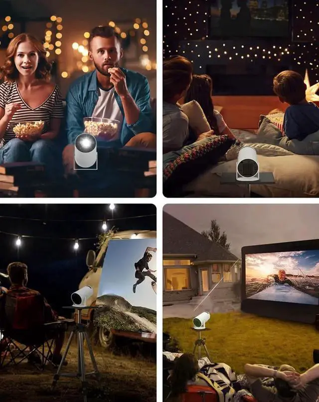 Alt view image 5 of 6 - HY300 Projector with Android 12, 2GB RAM 16GB ROM, 260 ANSI Lumens,Bluetooth 5.1,Dual WiFi 6 Video Projector