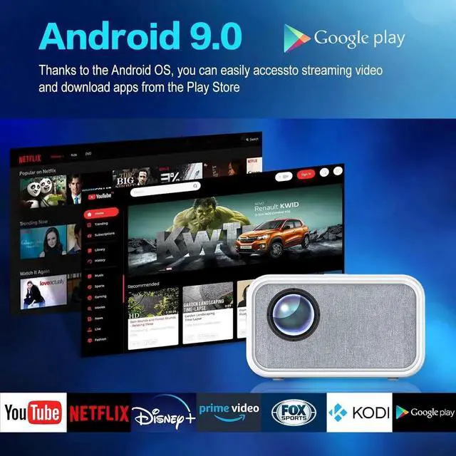 Alt view image 6 of 7 - Smart Projector, WiFi 6 BT5 Bluetooth Projector, 15000 Lumen 4K Projector Support, Full HD 1080P Video Projector, Mobile Home Theater Projector for HDMI/USB/TV Stick
