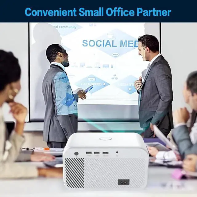 Alt view image 5 of 7 - Smart Projector, WiFi 6 BT5 Bluetooth Projector, 15000 Lumen 4K Projector Support, Full HD 1080P Video Projector, Mobile Home Theater Projector for HDMI/USB/TV Stick
