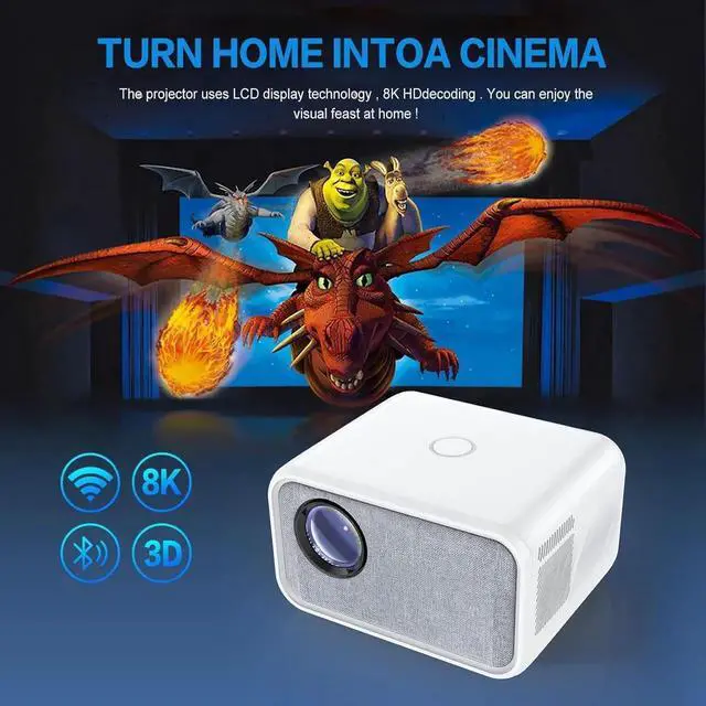 Alt view image 7 of 7 - Smart Projector, WiFi 6 BT5 Bluetooth Projector, 15000 Lumen 4K Projector Support, Full HD 1080P Video Projector, Mobile Home Theater Projector for HDMI/USB/TV Stick