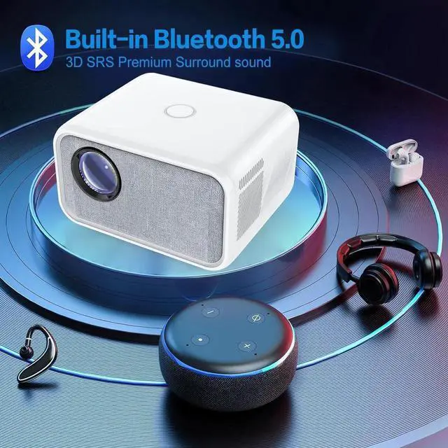 Alt view image 3 of 7 - Smart Projector, WiFi 6 BT5 Bluetooth Projector, 15000 Lumen 4K Projector Support, Full HD 1080P Video Projector, Mobile Home Theater Projector for HDMI/USB/TV Stick
