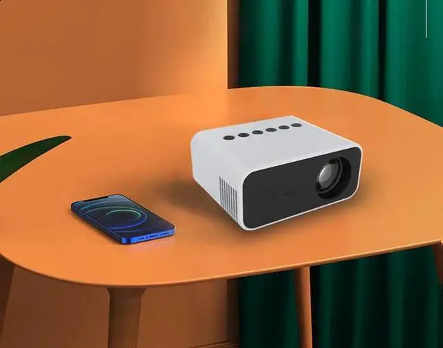 Alt view image 5 of 6 - Home Projector,5s Boot with Rich Colors,100 Inch Portable Outdoor Camping Home Theater,Mini Micro LED Projector,Compatible with Android iOS (White)