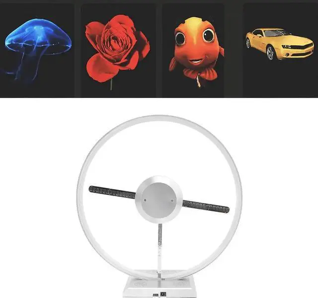 Alt view image 3 of 7 - 3D Hologram Fan, 26cm 3D Hologram Projector Advertising Display, Holographic Video Projector for Store Signs, Bar, Party, Christmas (US Plug)