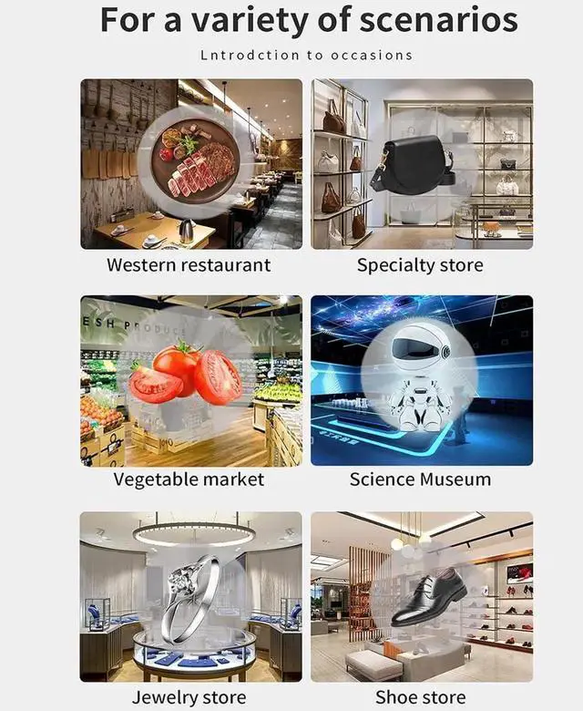 Alt view image 5 of 7 - 3D Hologram Fan, 26cm 3D Hologram Projector Advertising Display, Holographic Video Projector for Store Signs, Bar, Party, Christmas (US Plug)