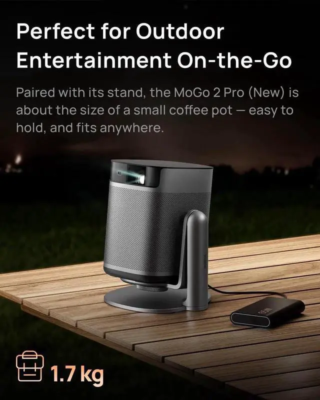 Alt view image 4 of 5 - XGIMI MoGo 2 Pro (New) Portable Projector with Multi-Angle Stand, 1080P Mini Projector, Google TV with Licensed Netflix, 430 ISO Lumens, 2 x 8W Speakers, Autofocus, Intelligent Screen