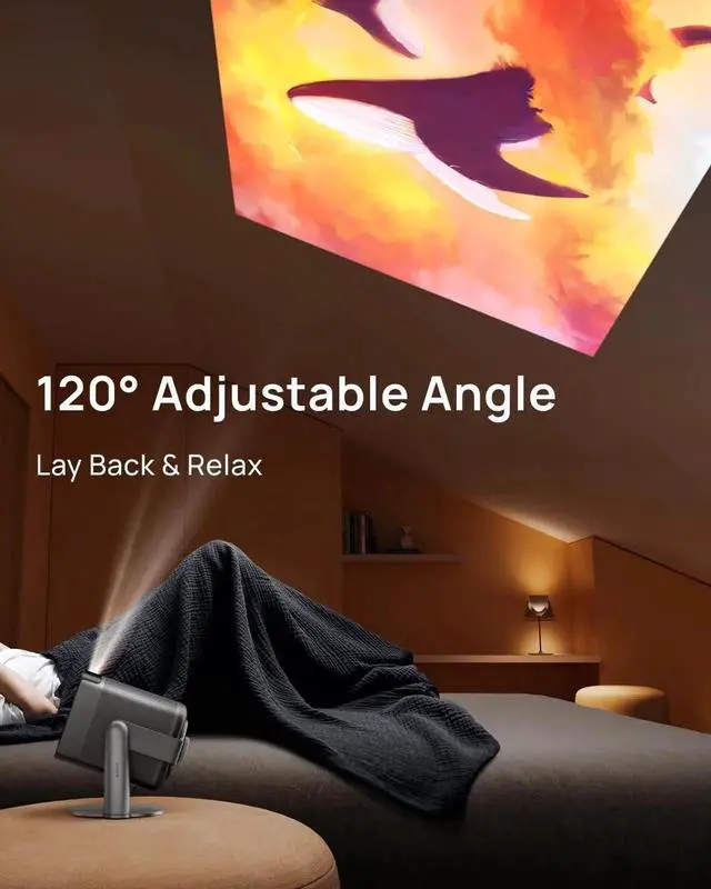 Alt view image 2 of 5 - XGIMI MoGo 2 Pro (New) Portable Projector with Multi-Angle Stand, 1080P Mini Projector, Google TV with Licensed Netflix, 430 ISO Lumens, 2 x 8W Speakers, Autofocus, Intelligent Screen