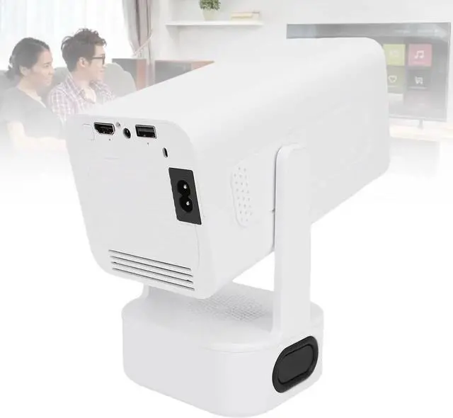 Alt view image 6 of 7 - Mini Projector with Dual Band WiFi Bluetooth, 4K 1080P Portable Auto Vertical Keystone Projector with 180° Rotation, for Phone Laptop (US Plug)
