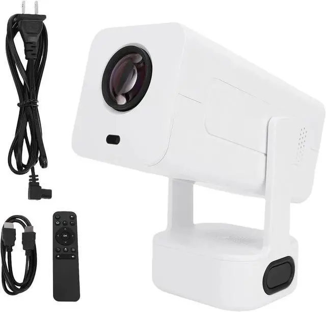 Alt view image 3 of 7 - Mini Projector with Dual Band WiFi Bluetooth, 4K 1080P Portable Auto Vertical Keystone Projector with 180° Rotation, for Phone Laptop (US Plug)