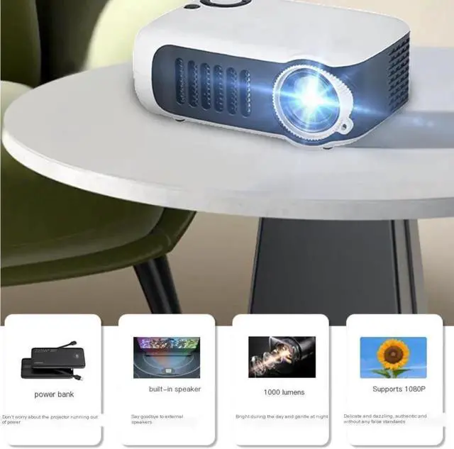 Alt view image 3 of 4 - projectors Mini Portable LED Projector A2000 - 1080P Support Micro HD Projector for Kids, Outdoor Use