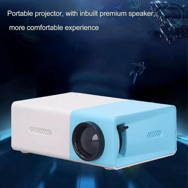 Alt view image 2 of 7 - Mini Projector 1080P HD Inbuilt Speaker Mini Size Diffuse Reflection Imaging Portable Projector for Game Movie 100240V (US)