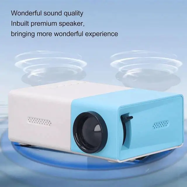 Alt view image 6 of 7 - Mini Projector 1080P HD Inbuilt Speaker Mini Size Diffuse Reflection Imaging Portable Projector for Game Movie 100240V (US)