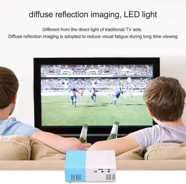 Alt view image 4 of 7 - Mini Projector 1080P HD Inbuilt Speaker Mini Size Diffuse Reflection Imaging Portable Projector for Game Movie 100240V (US)