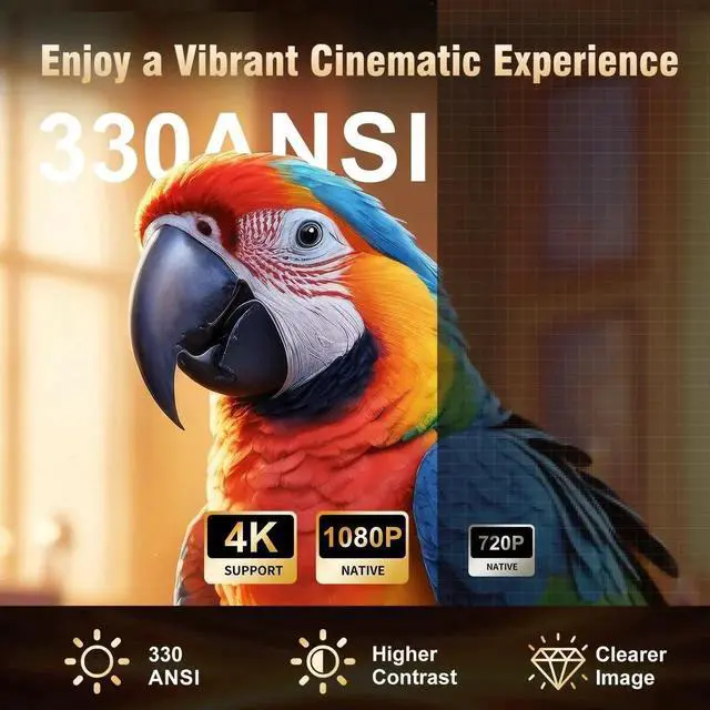 Alt view image 3 of 6 - HY260 Pro Native 1080P Smart Projector ,Support 4K Android 11.0 Movie Projector ,Auto Focus 200 ANSI,Dolby Sound Traveling Projectors