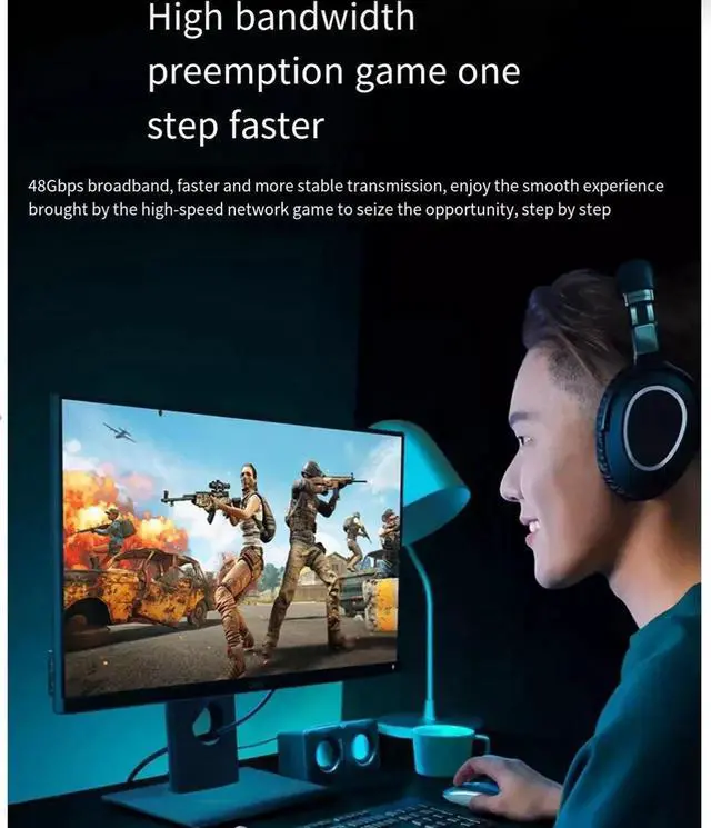 Alt view image 4 of 6 - UGREEN DP1.4 to HDMI 2.1 adapter 8K HD 144hz desktop computer graphics card External TV projector Expanded display video 4k connection converter 25CM
