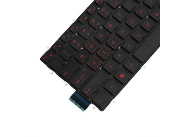 Alt view image 3 of 5 - replacement keyboard for Dell PK131QP1B00 NSK-EC1BC 01 03R0JR US with Backlit Red Letters