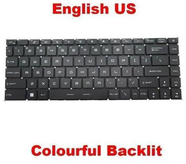 Main image of RGB Backlit Keyboard For MSI Stealth GS66-12U 12UE 12UG 12UGS 12UH 12UHS English