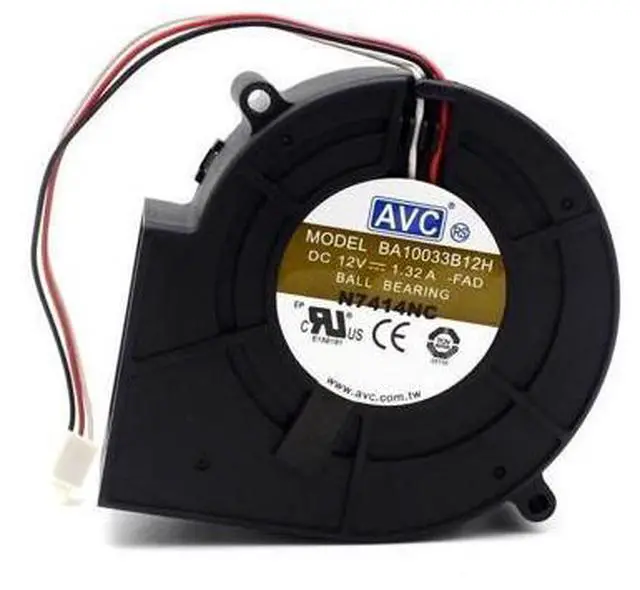 Alt view image 3 of 6 - AVC 9733 DC 12V 1.32A BA10033B12H 3 wire turbine cooling fan blower 10 pcs\/lot