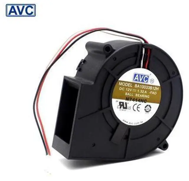 Main image of AVC 9733 DC 12V 1.32A BA10033B12H 3 wire turbine cooling fan blower 10 pcs/lot