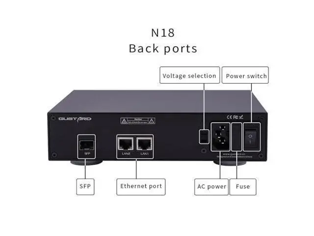 Alt view image 7 of 7 - Gustard N18 HiFi Audio Network Switch, 1*SFP Input, 2*LAN 10/100/1000M Ethernet Interface, Home Audio Network Switch (Silver)
