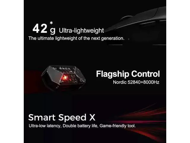Alt view image 3 of 7 - VGN VXE MAD R MAJOR Wireless E-sports Mouse, 42g Superlight, 8000Hz Polling Rate, Nordic 52840 Flagship Chip, Ultra-Low Latency Gaming Mouse White Dragonfly R1 SE Long Battery Life