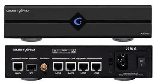 Main image of Gustard N18 PRO HiFi Audio Network Switch, 5* Ethernet Ports 1* SPDIF Optical Fiber Input Interface, BNC 10 MHz Clock Input, High Performance Network Switch for HiFi Audio Streaming(Black)