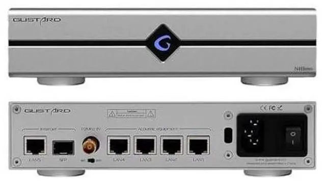 Main image of Gustard N18 PRO HiFi Audio Network Switch, 5* Ethernet Ports 1* SPDIF Optical Fiber Input Interface, BNC 10 MHz Clock Input, High Performance Network Switch for HiFi Audio Streaming(Silver)