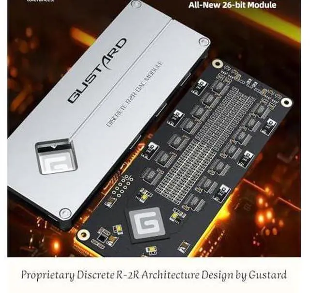 Alt view image 3 of 7 - Gustard DAC-R26 II R2R Streamer DAC, Discrete 26bit Decoder with DSD2048, USB/Opt/Coax/IIS/AES/LAN Input, Fully Balanced Digital-Analog Converter, 10MHz Clock, Home Audio Network DAC, Black