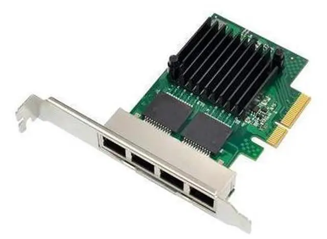 Main image of 350T4 PCI-E X4 Quad Port 10/100/1000Mbps Gigabit Ethernet Network Card Server Adapter 4 Port LAN I350-T4 NIC NHI350AM4