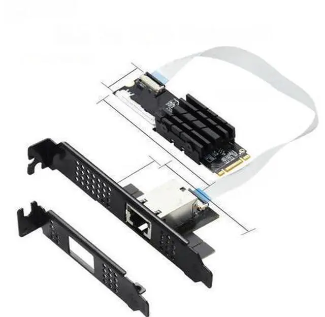 Main image of M.2 to Single Port 10 Gbase Ethernet Gigabit Nic B Key M Key 10G/2.5G/1000M RJ45 Lan Network Adapter Card AQC107 Chip