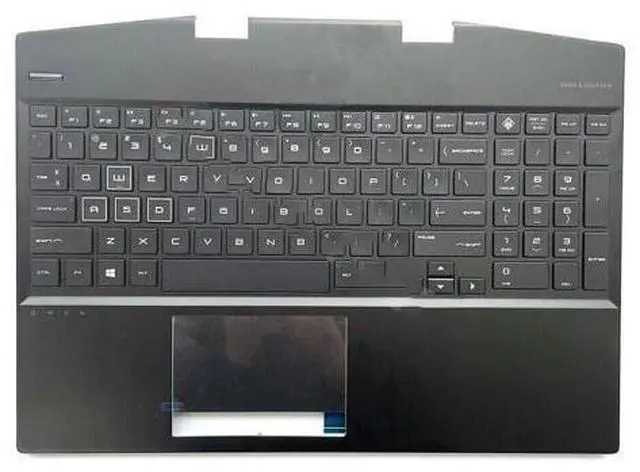 Main image of Top Case For HP Omen 15-DH Laptop Palmrest No TouchPad US Keyboard White Backlit AM2JZ000430