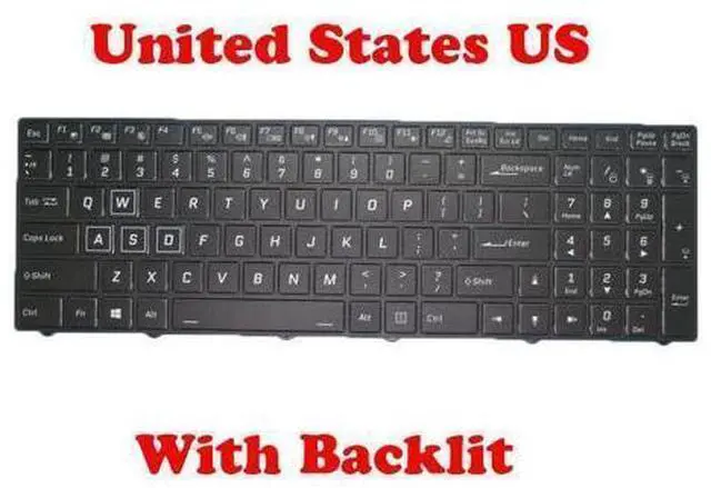 Main image of US Backlit Keyboard For CLEVO PA70 CVM17L23USJ4301 6-80-PA7E0-012-1 English