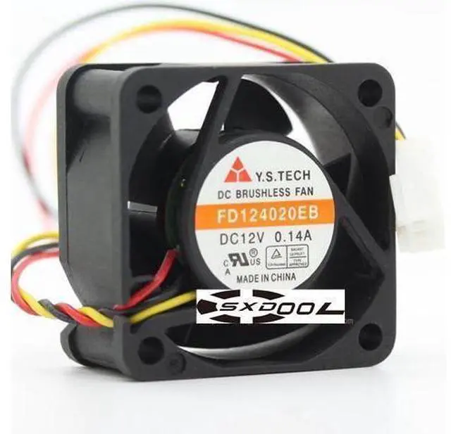 Alt view image 2 of 4 - 10pcs/lot 3pin mute FD124020EB cooling fan 40x40x20mm for Y.S Tech 12VDC 0.12A