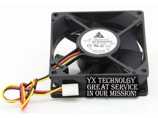Alt view image 2 of 5 - Delta and AFB0824SH 8025 8cm 24V 0.33A dual ball bearing drive fan 80*80*25mm